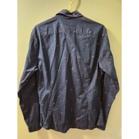 Scotch & Soda Men Shirt Blue Slim Large Long Sleeve - Picture 6 of 10